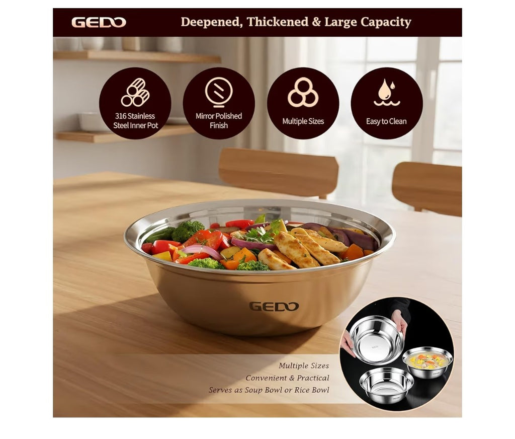 Gedo Stainless Steel 4pc Mixing Bowls