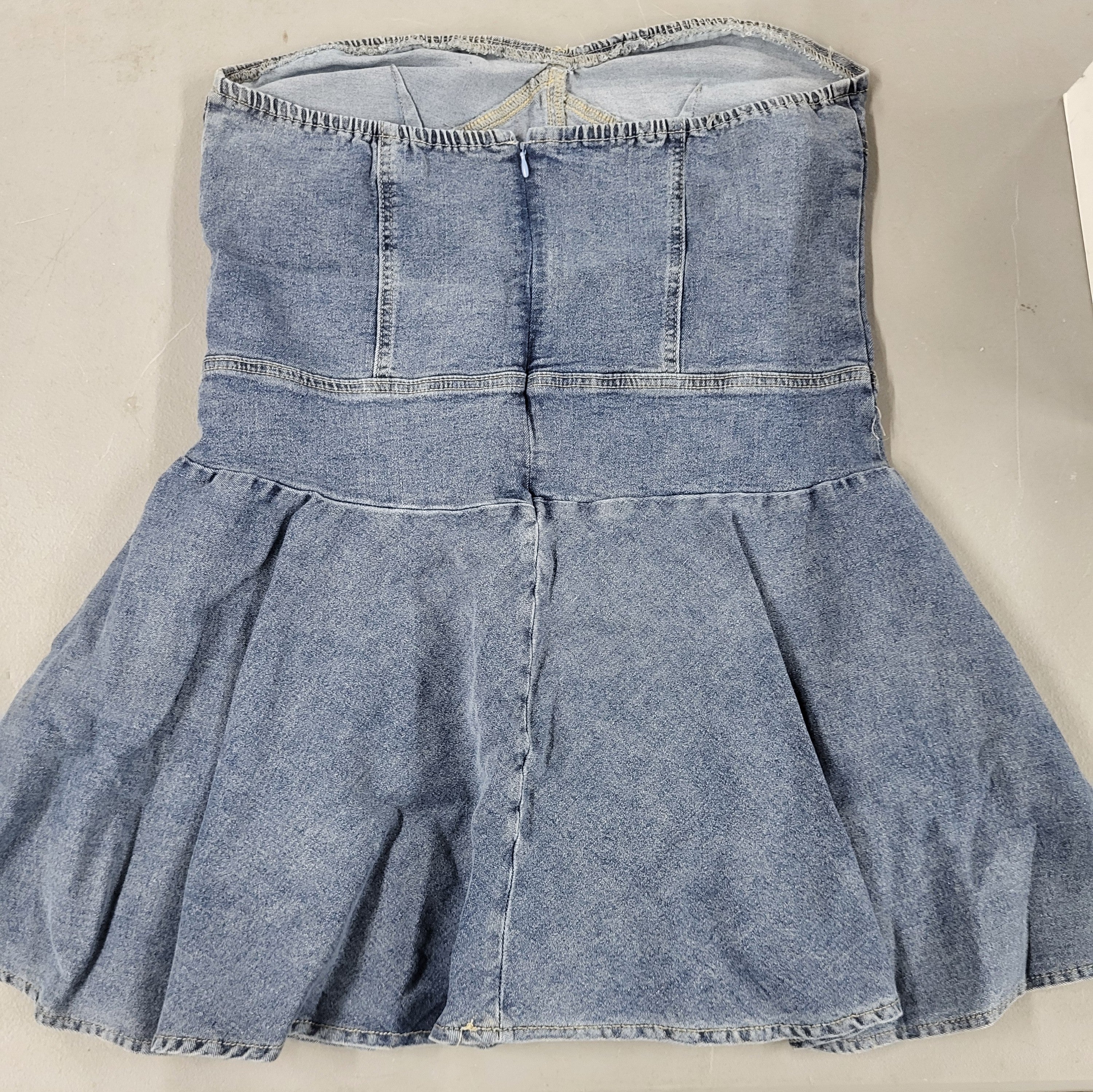 Strapless Mini Denim Jean Dress (Size XL)