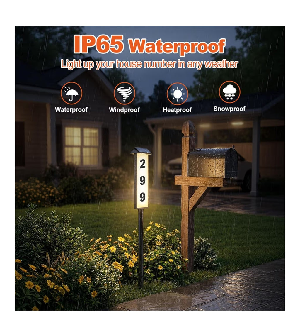 Brightever Solar Address Sign, House Number for Outside Waterproof