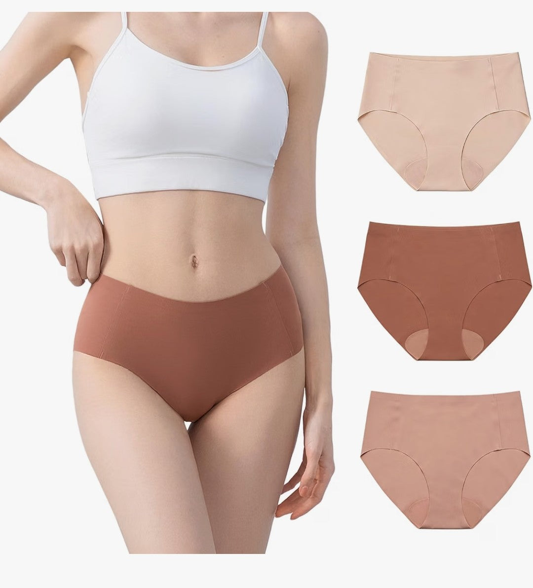 Womens Mid Rise Briefs, 3 pack (Large)