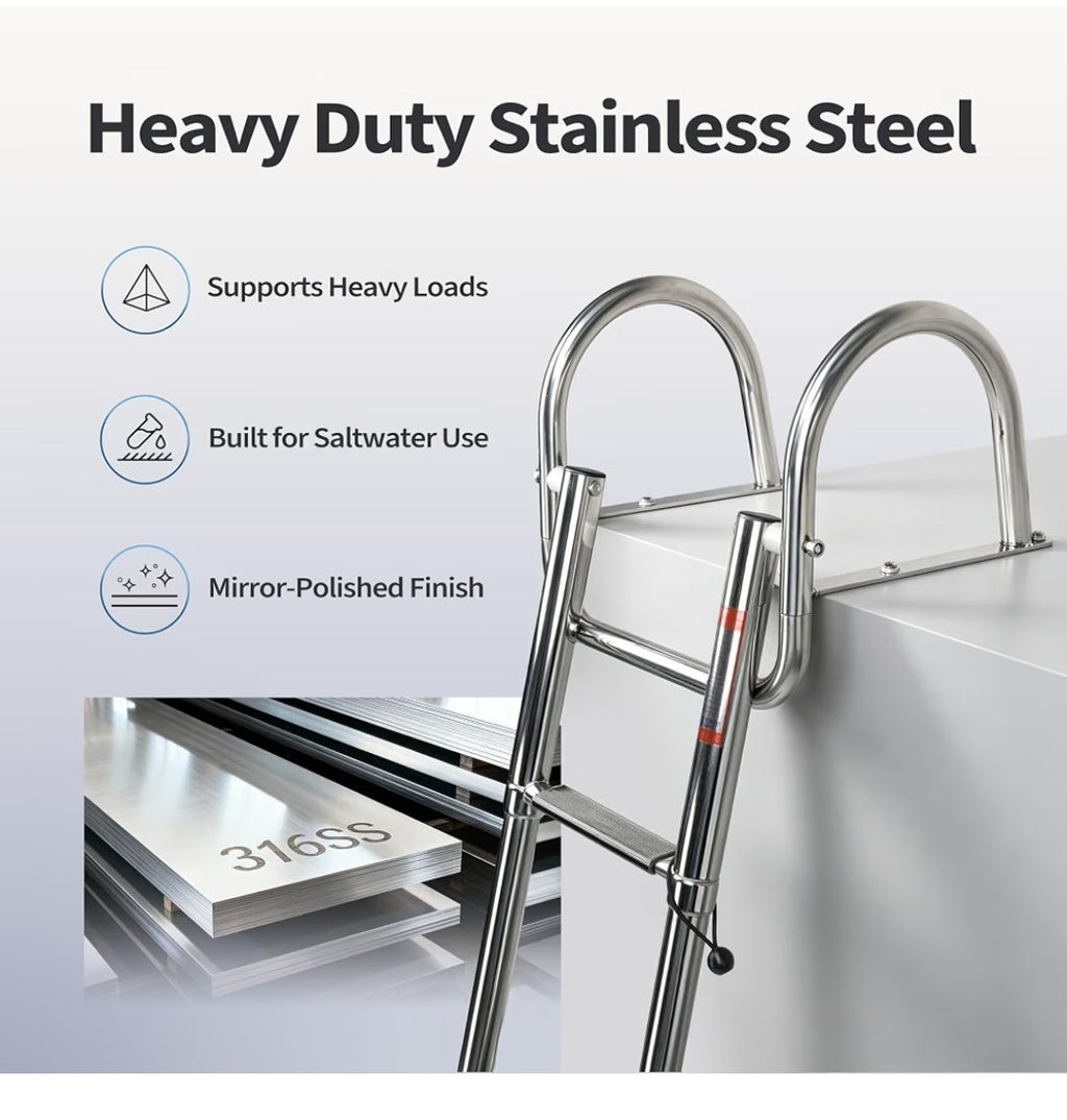 Manumarine 4 Step Pontoon Boat Ladder