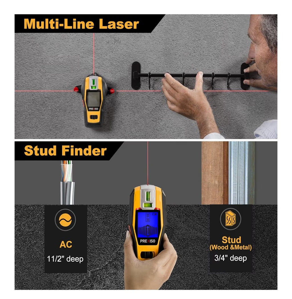 Prexiso 2-In-1 Stud Finder Laser Level
