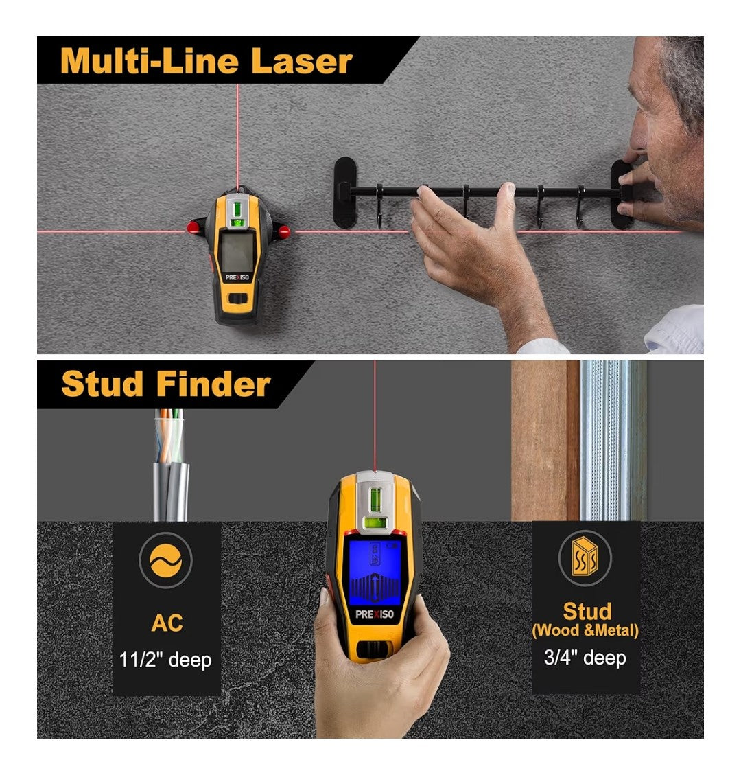 Prexiso 2-In-1 Stud Finder Laser Level