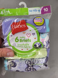 Hanes Girls Tagless Briefs 6 Pack (Size 10)