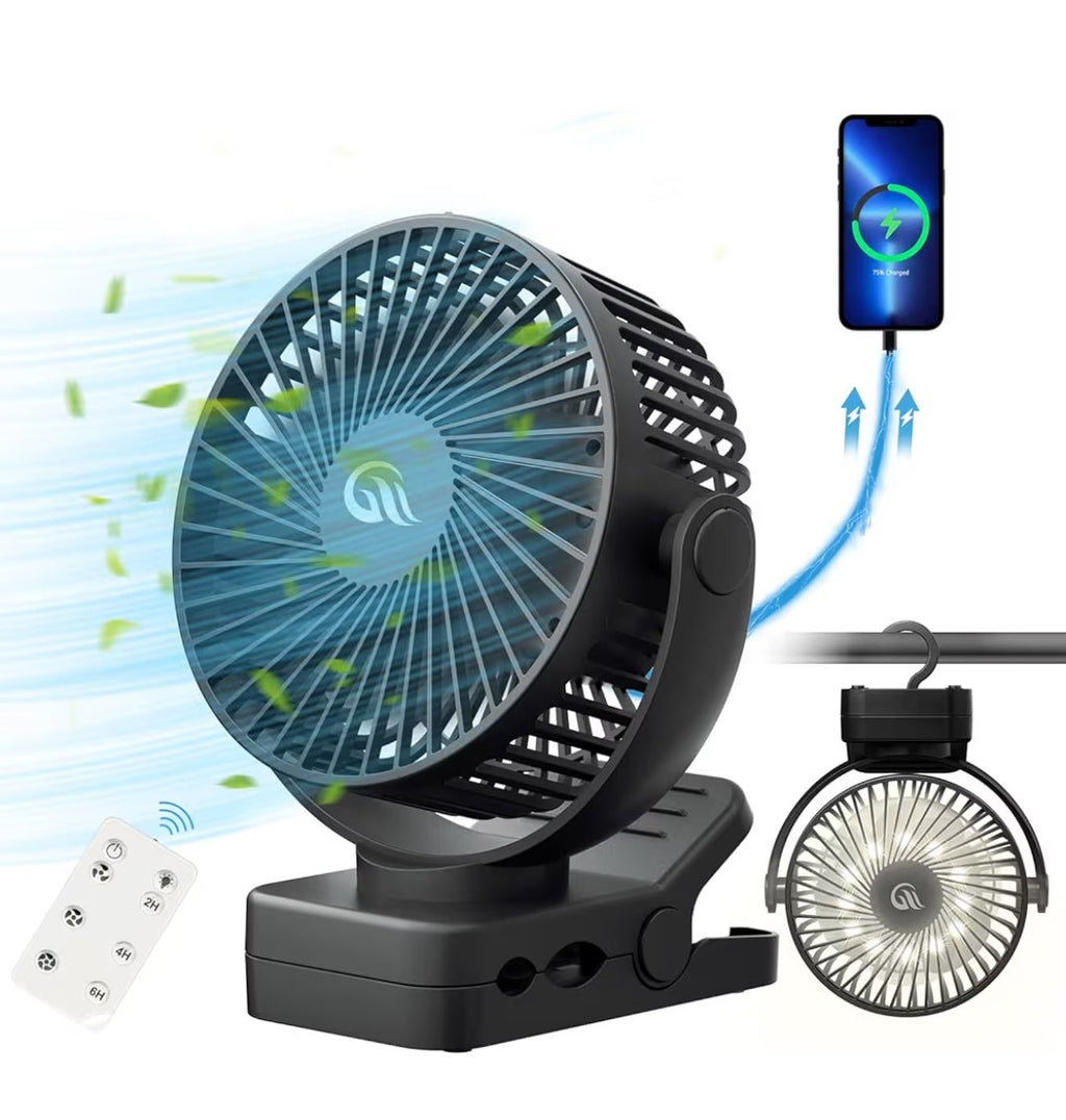 Portable Fan with Remote Control And LED Lights