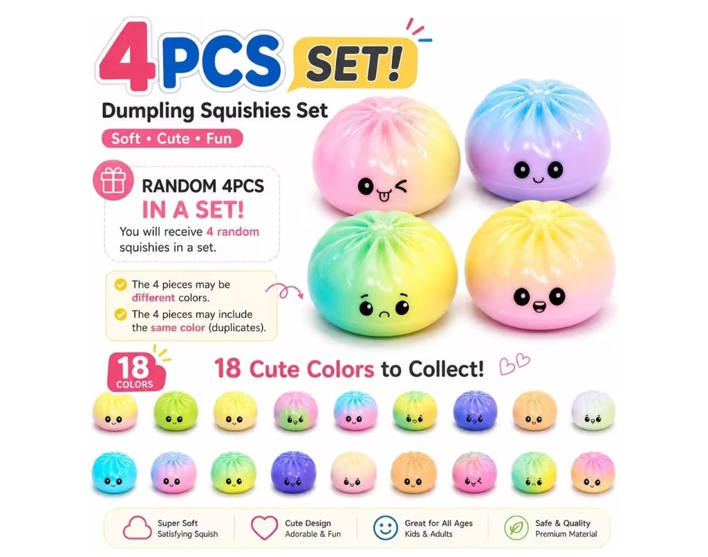 Dumpling Squishies Stress Balls (4 pack)