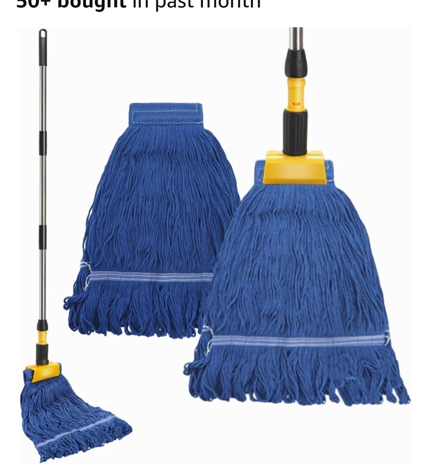 ZAVOOS Commercial Mop, Heavy Duty Looped End String Wet Mop with 64'' Long Handle.