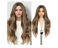 Ombre Brown Hand Tied Lace Scalp Long Curly Wavy Wigs for Women 24‘’
