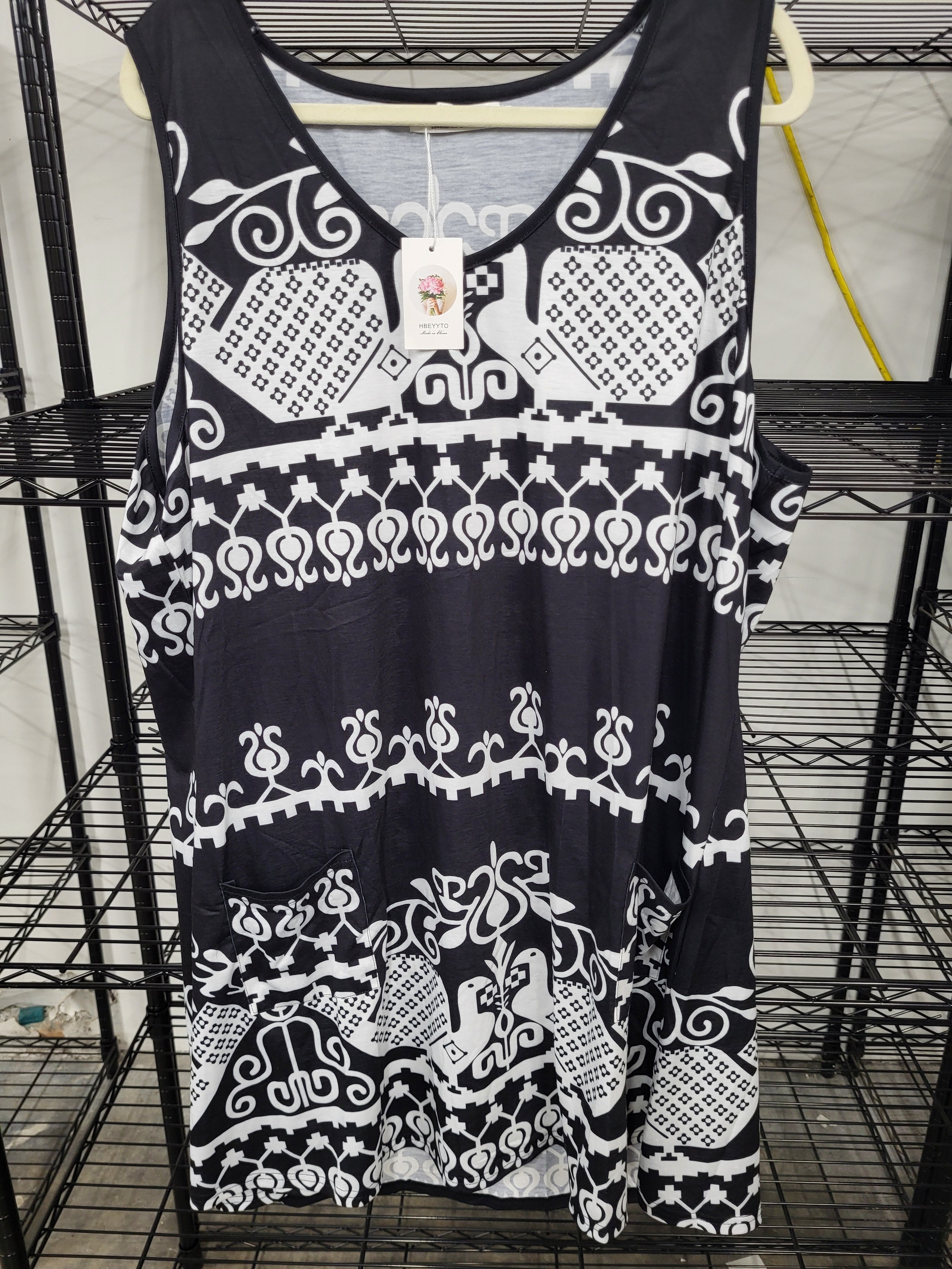 Sleveless V Neck Sundress (4XL)