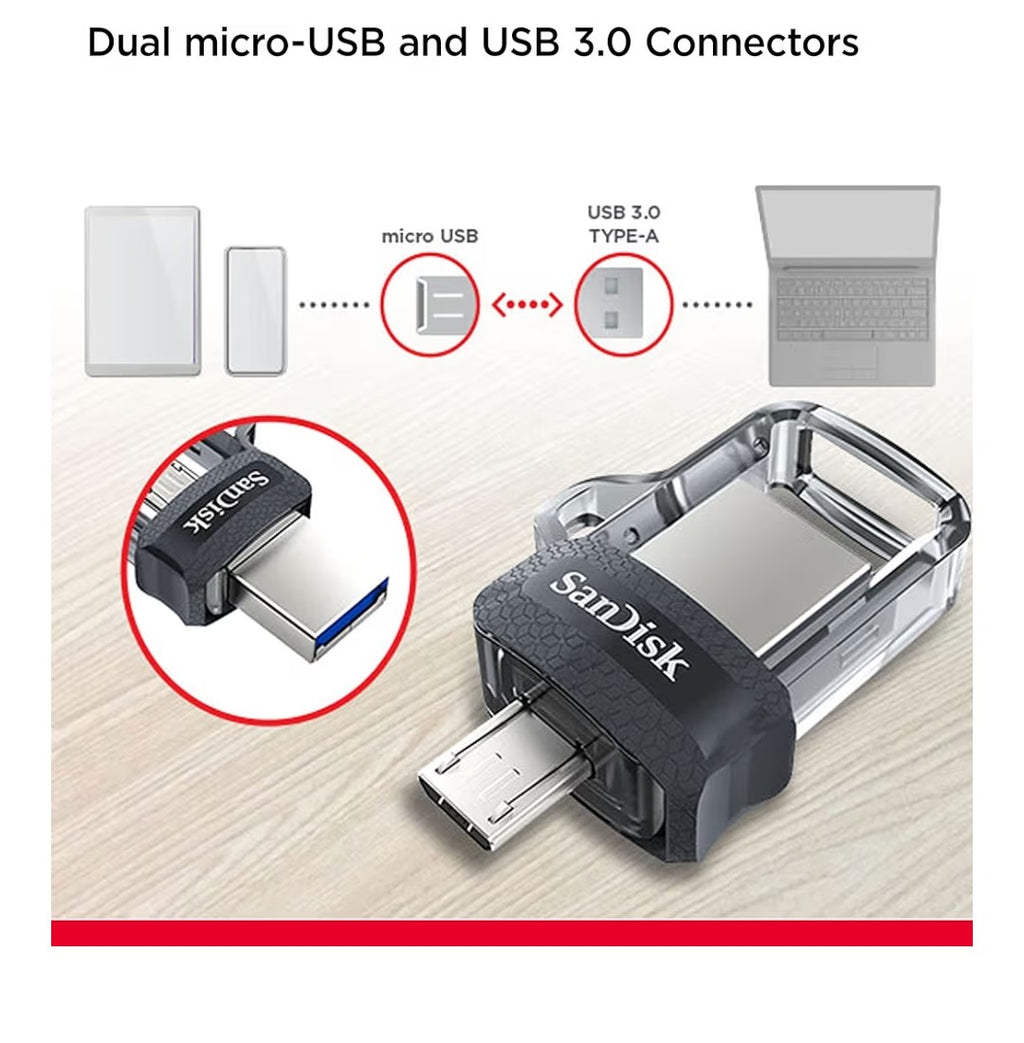 SanDisk Ultra Dual Drive m3.0 Micro USB to USB A