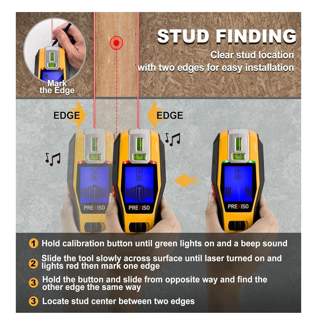 Prexiso 2-In-1 Stud Finder Laser Level