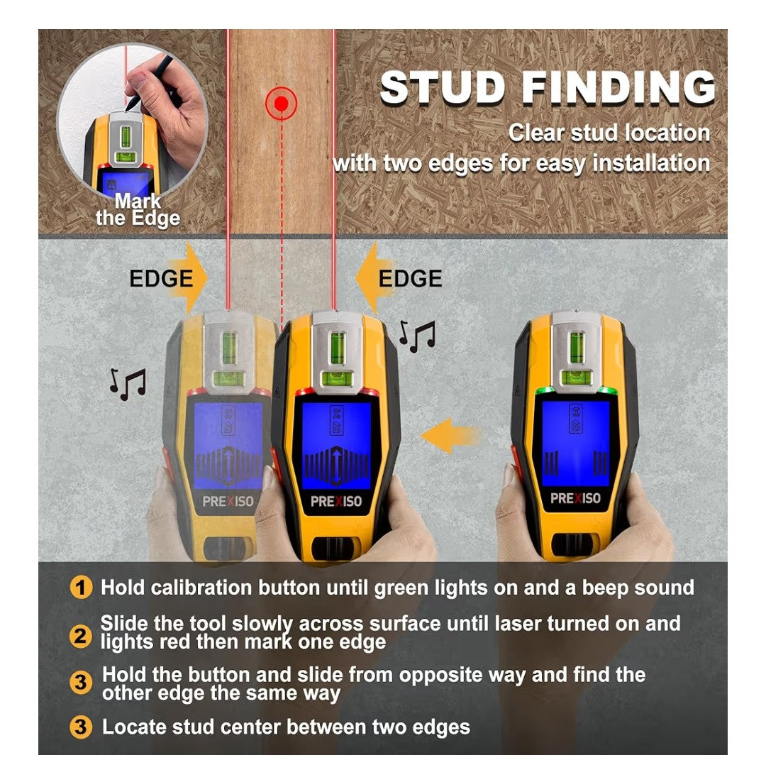 Prexiso 2-In-1 Stud Finder Laser Level