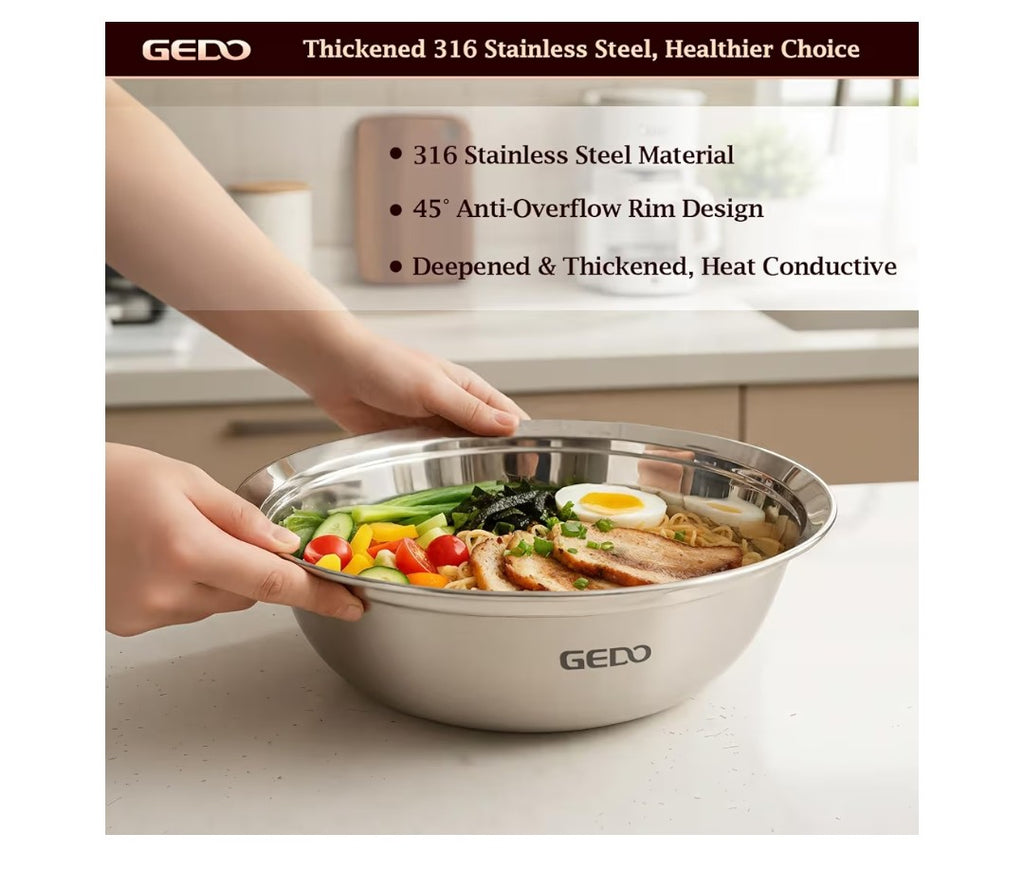 Gedo Stainless Steel 4pc Mixing Bowls