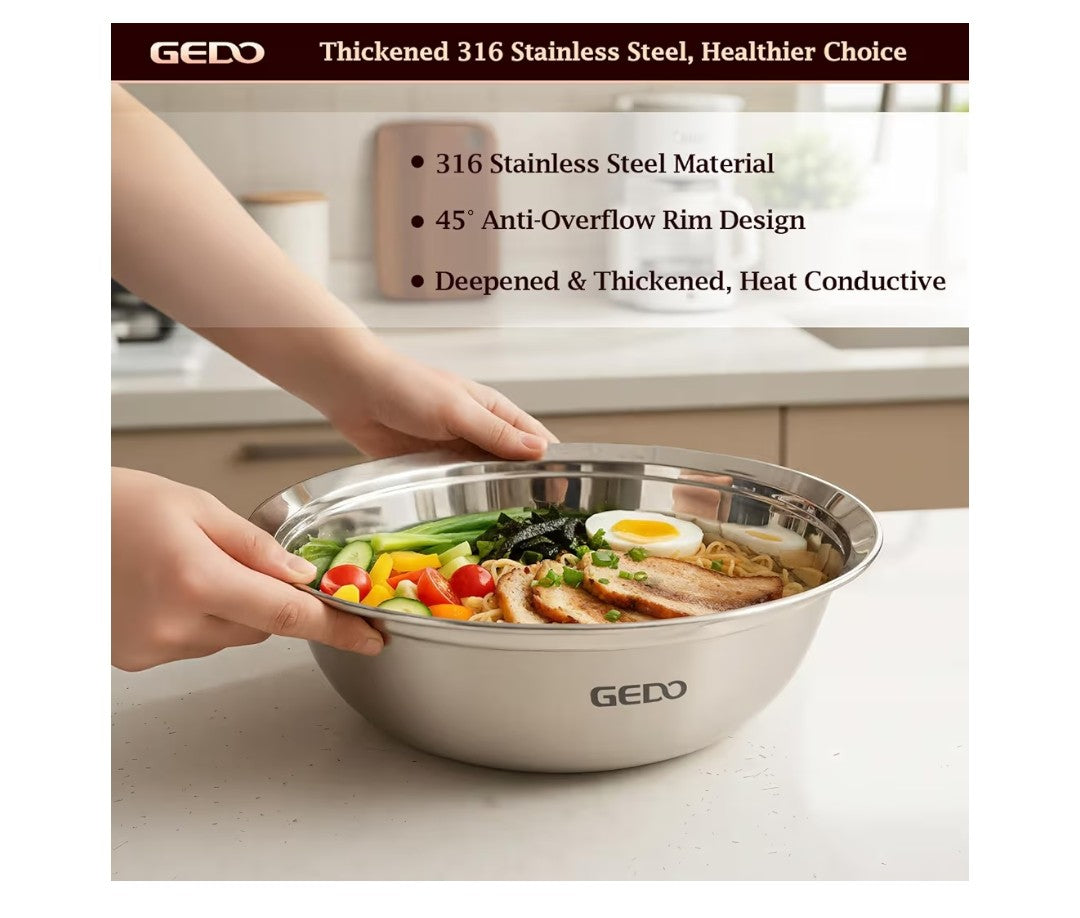 Gedo Stainless Steel 4pc Mixing Bowls