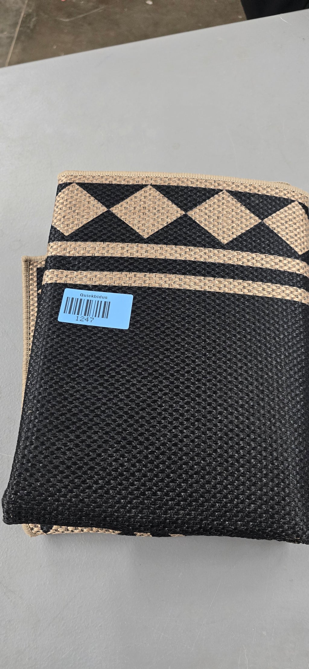 Easy Jute 2x3 Black Checkered Area Rug,Washable.