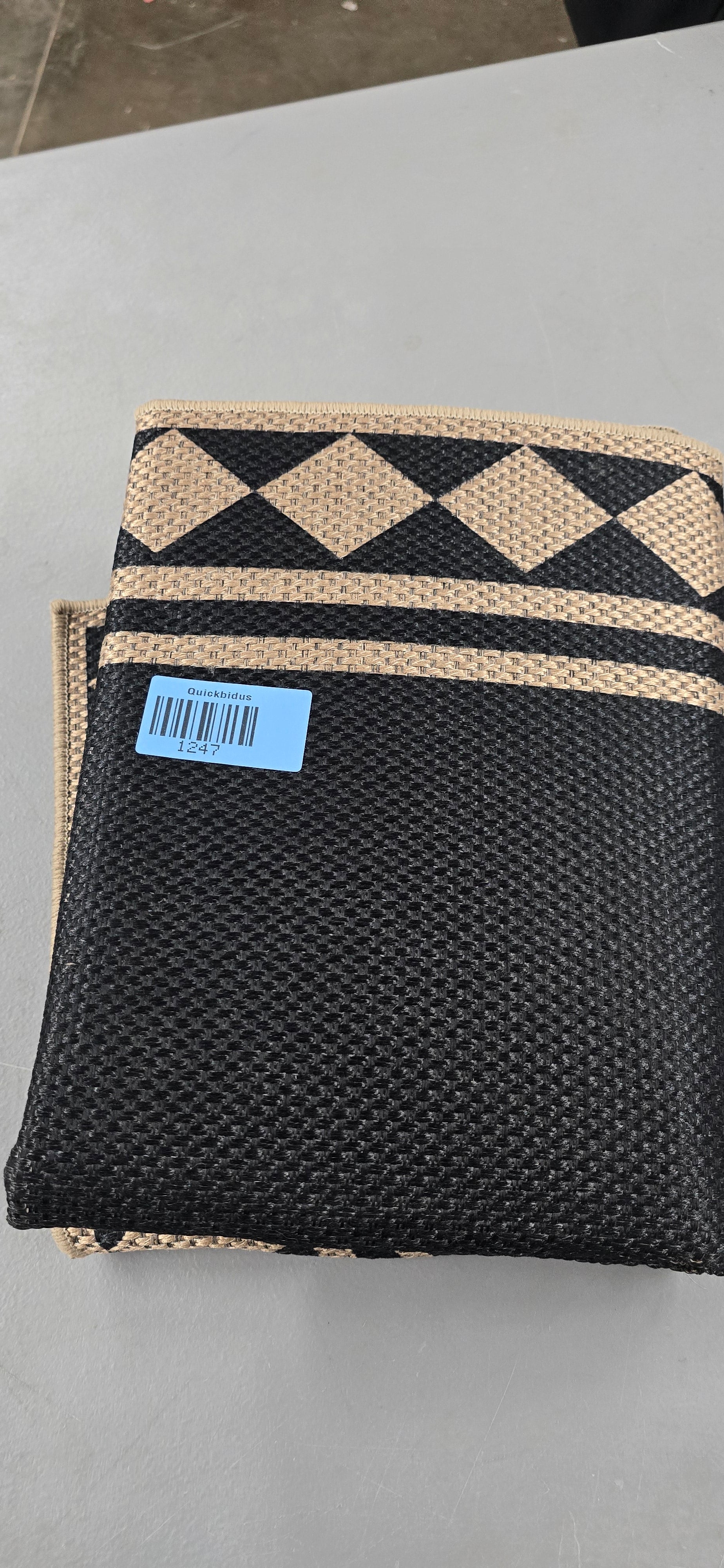 Easy Jute 2x3 Black Checkered Area Rug,Washable.