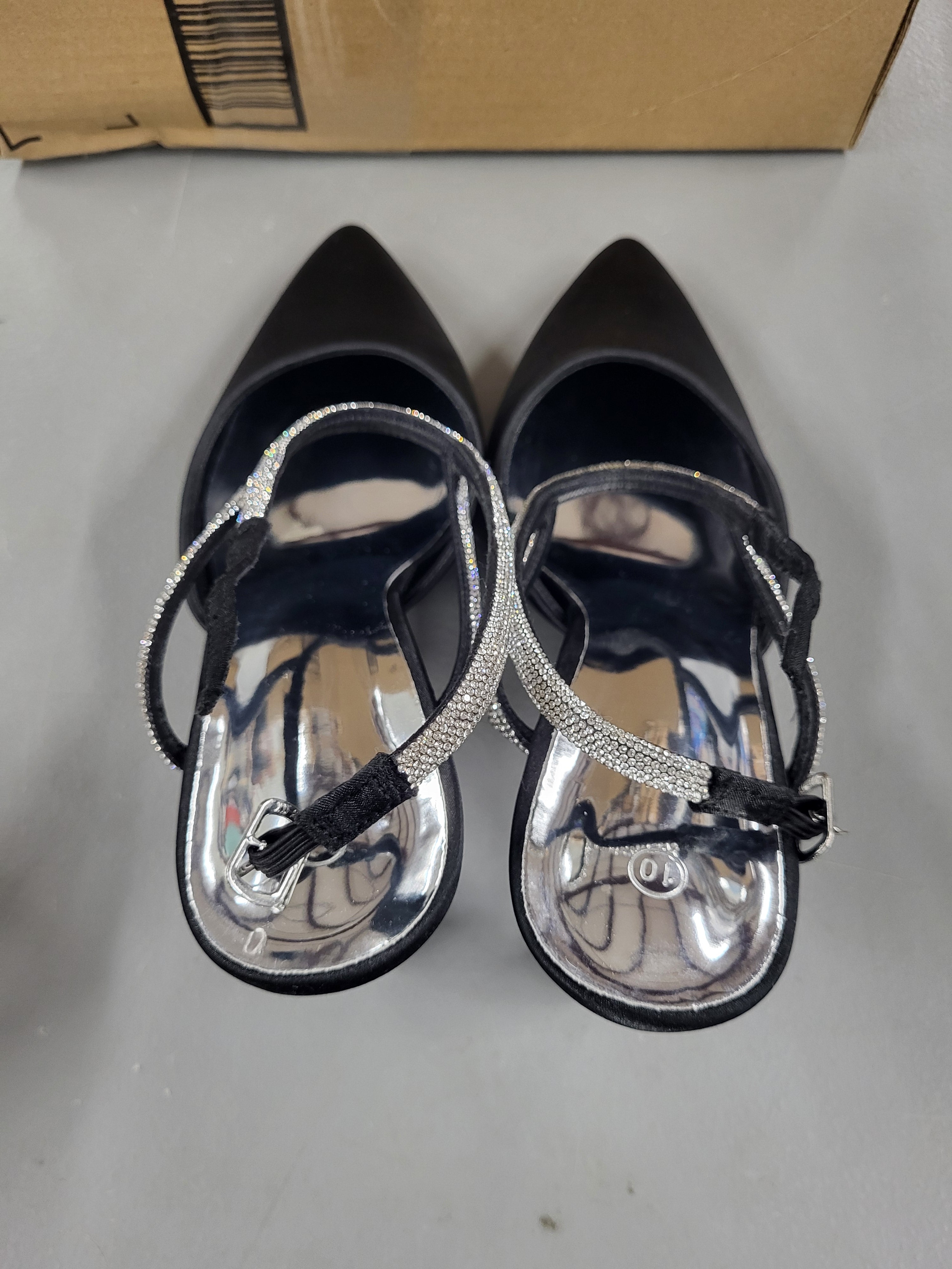 Rhinestone Heels Pointed Toe (Size 10)