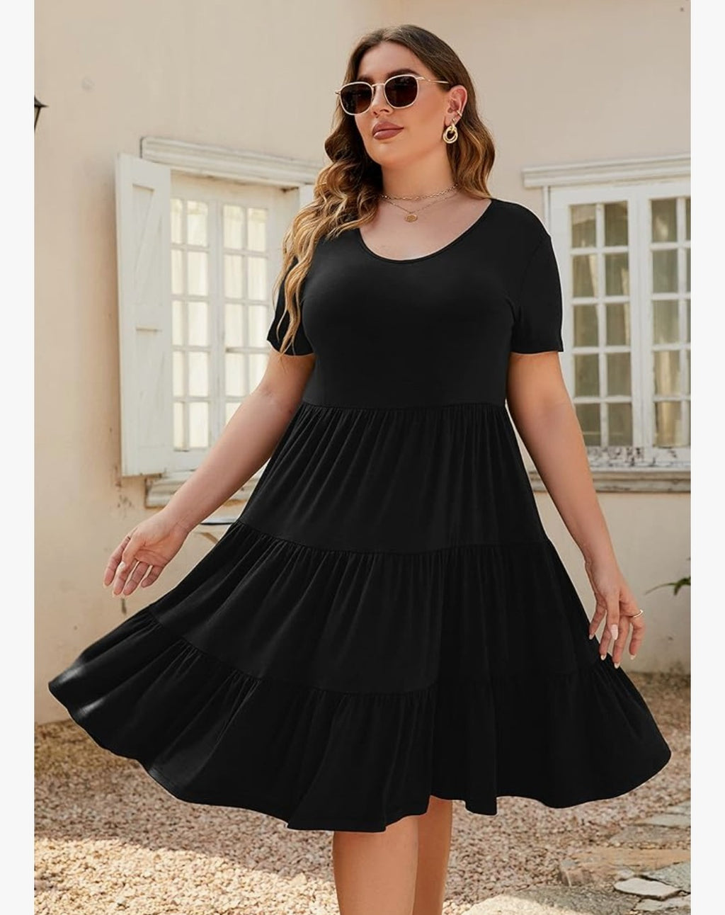 Summer Tiered Dress Short Sleeve (Size 2XL)