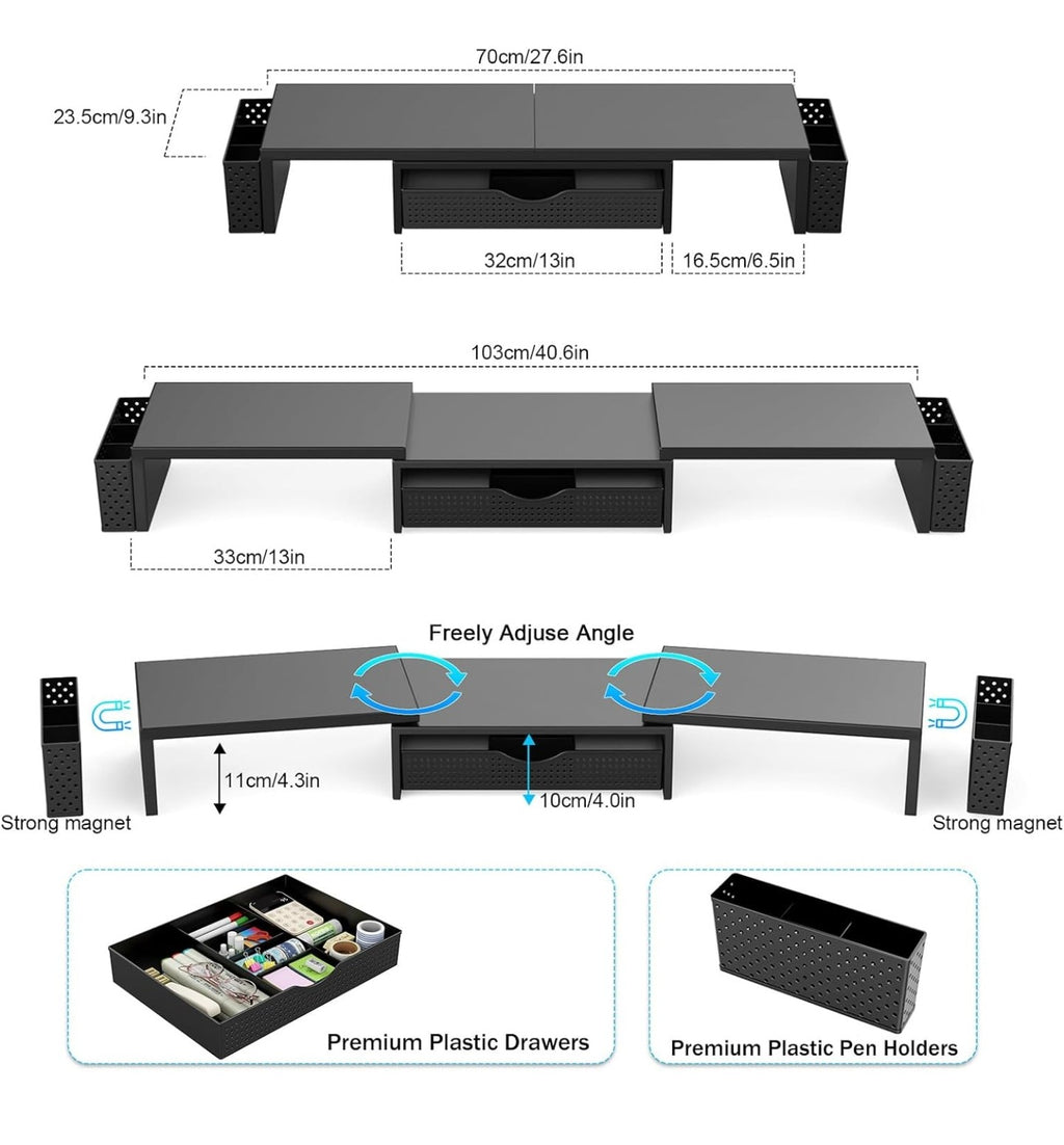Spacrea Metal Desk Organizers and Accessories, Dual Monitor Stand.