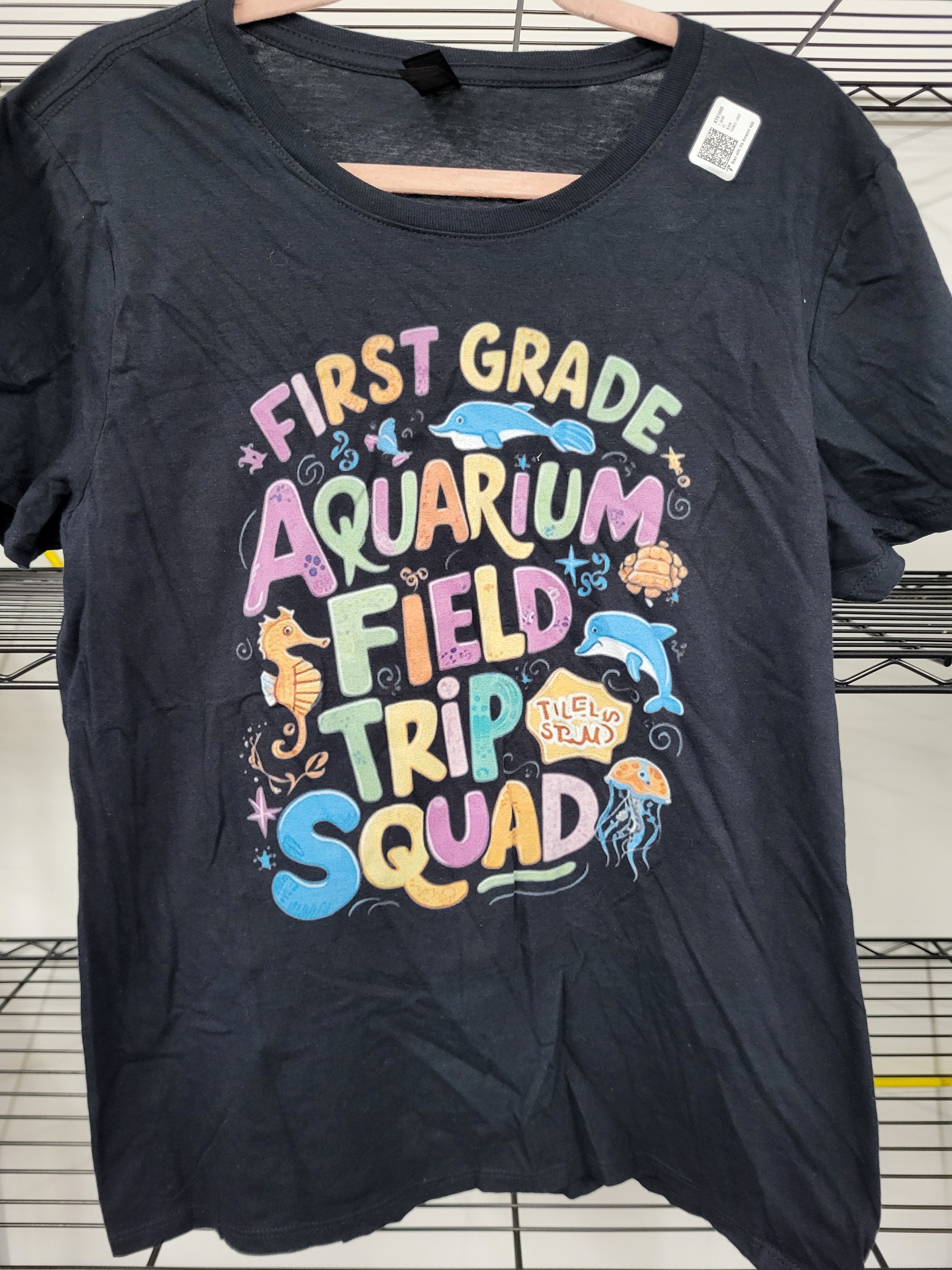 First Grade Aquarium Field Trip Squad T-Shirt (Large)