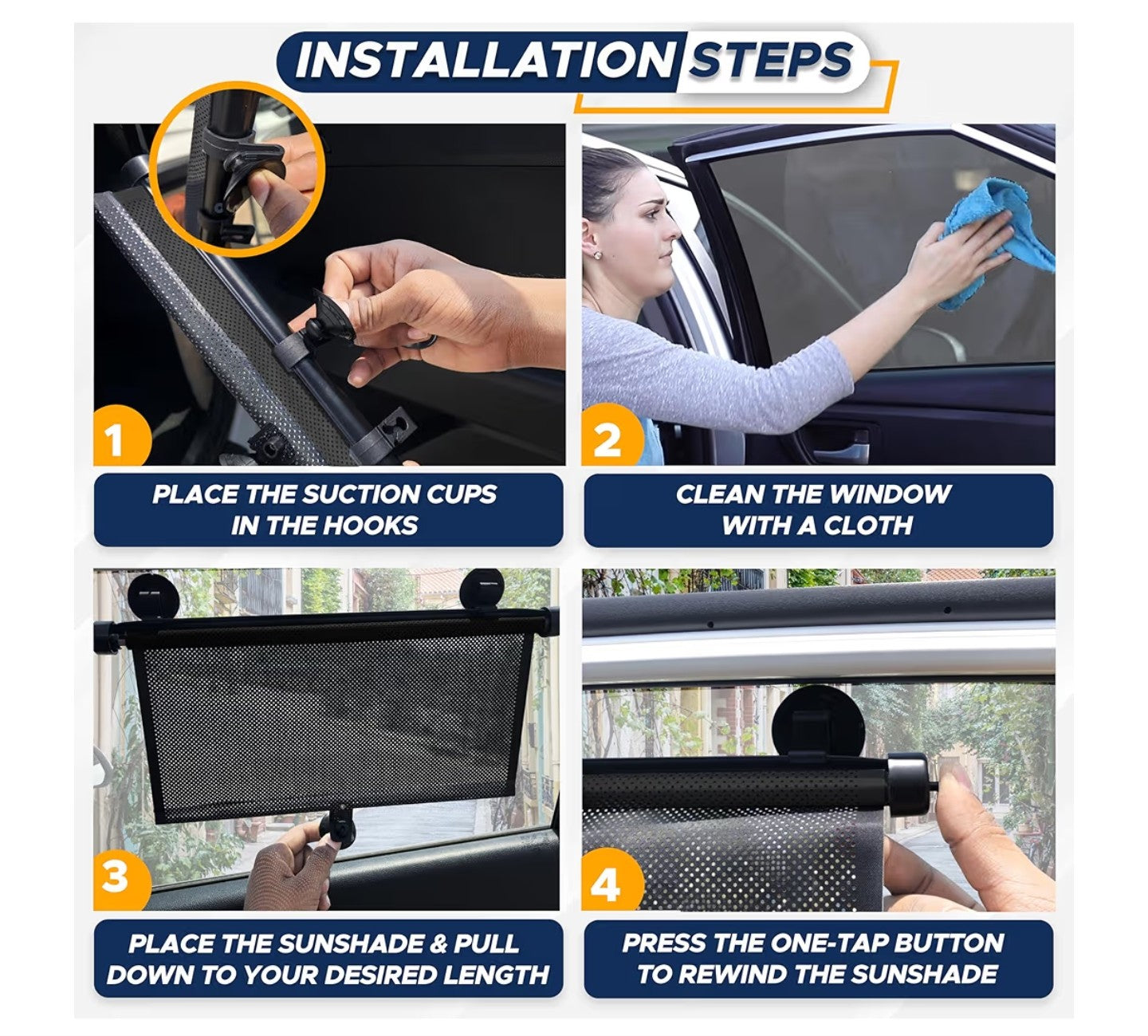 EcoNour Car Side Window Sun Shade (2 Pack)