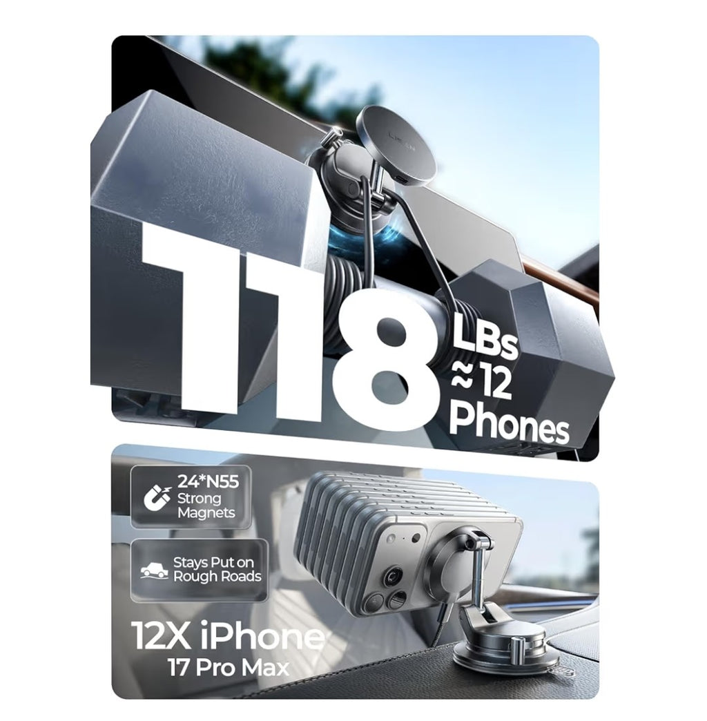 Lisen 15W Magsafe Car Mount Magnetic Charger