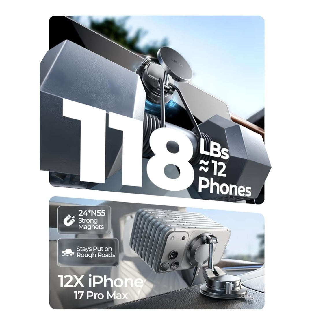Lisen 15W Magsafe Car Mount Magnetic Charger