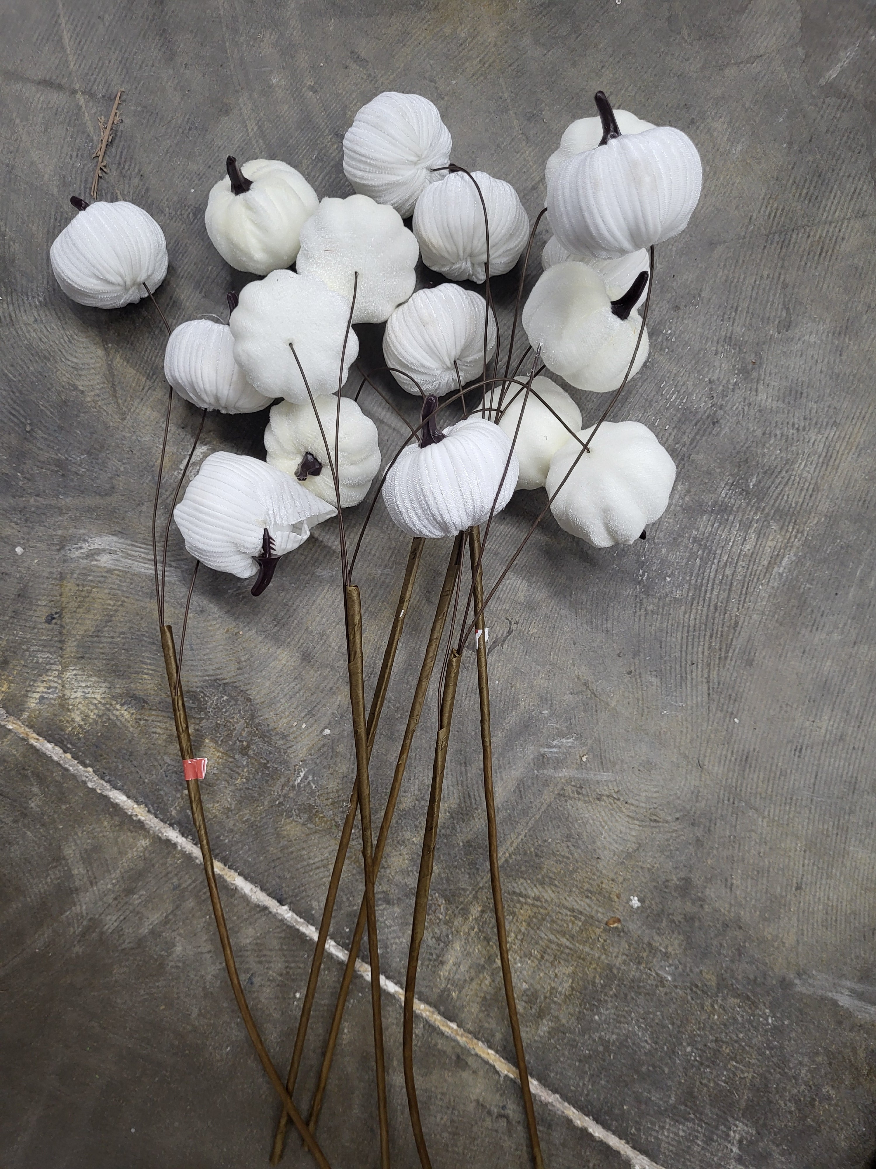 Velvet Pumpkin Stems (6 pack)