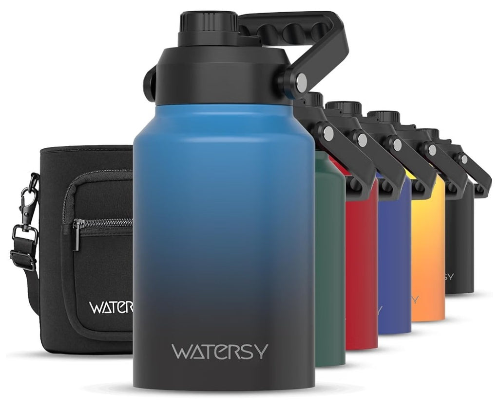 Watersy Half Gallon Insulated Water Bottle (64oz)