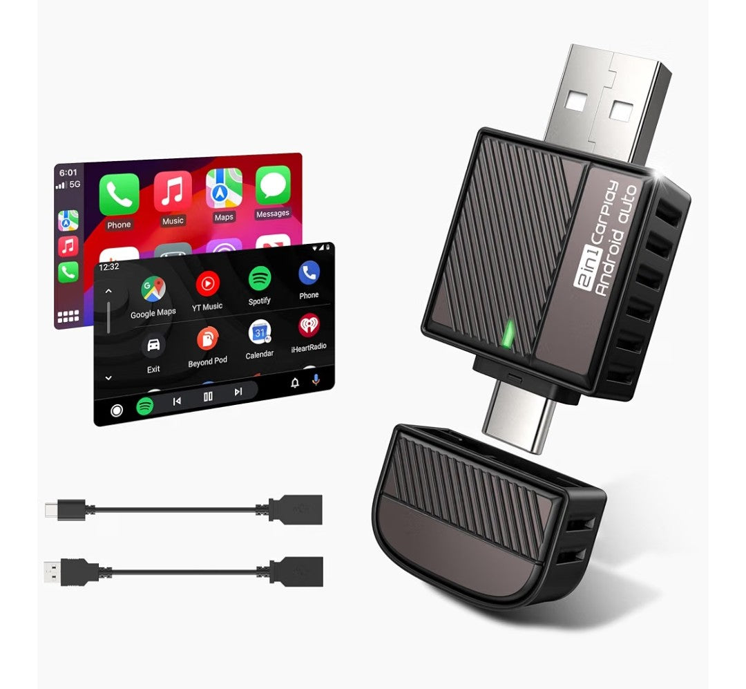 2-in-1 Wireless Car Adapter for Android