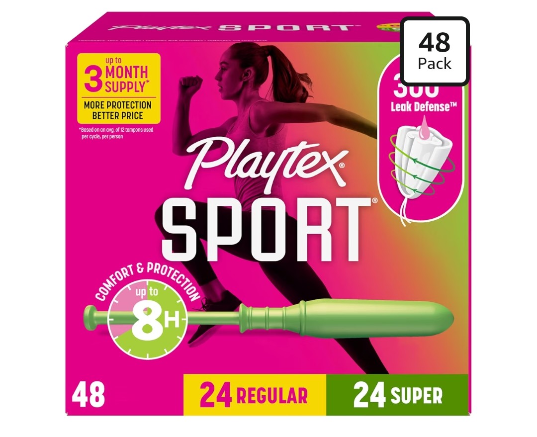 Playtex Sport Tampons, Regular/Super (48 pack)