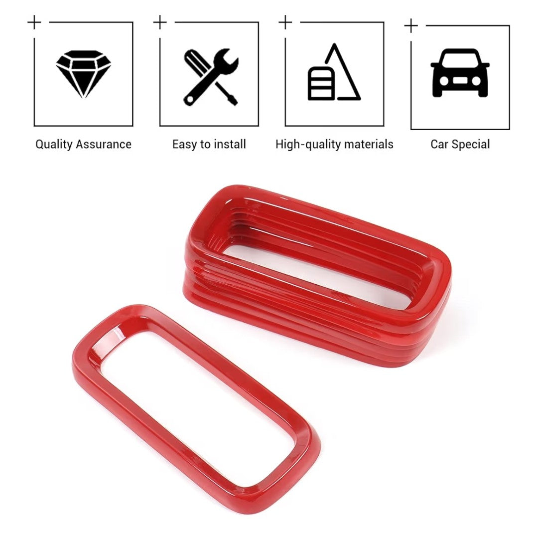 JeCar Front Grille Inserts 2016-2018 Jeep Renegade 7 pack (Red)
