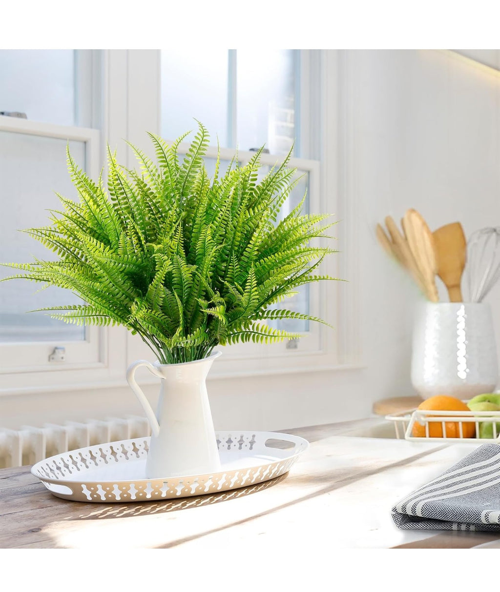 Sggvecsy 12 Bundles Artificial Boston Fern Plants.