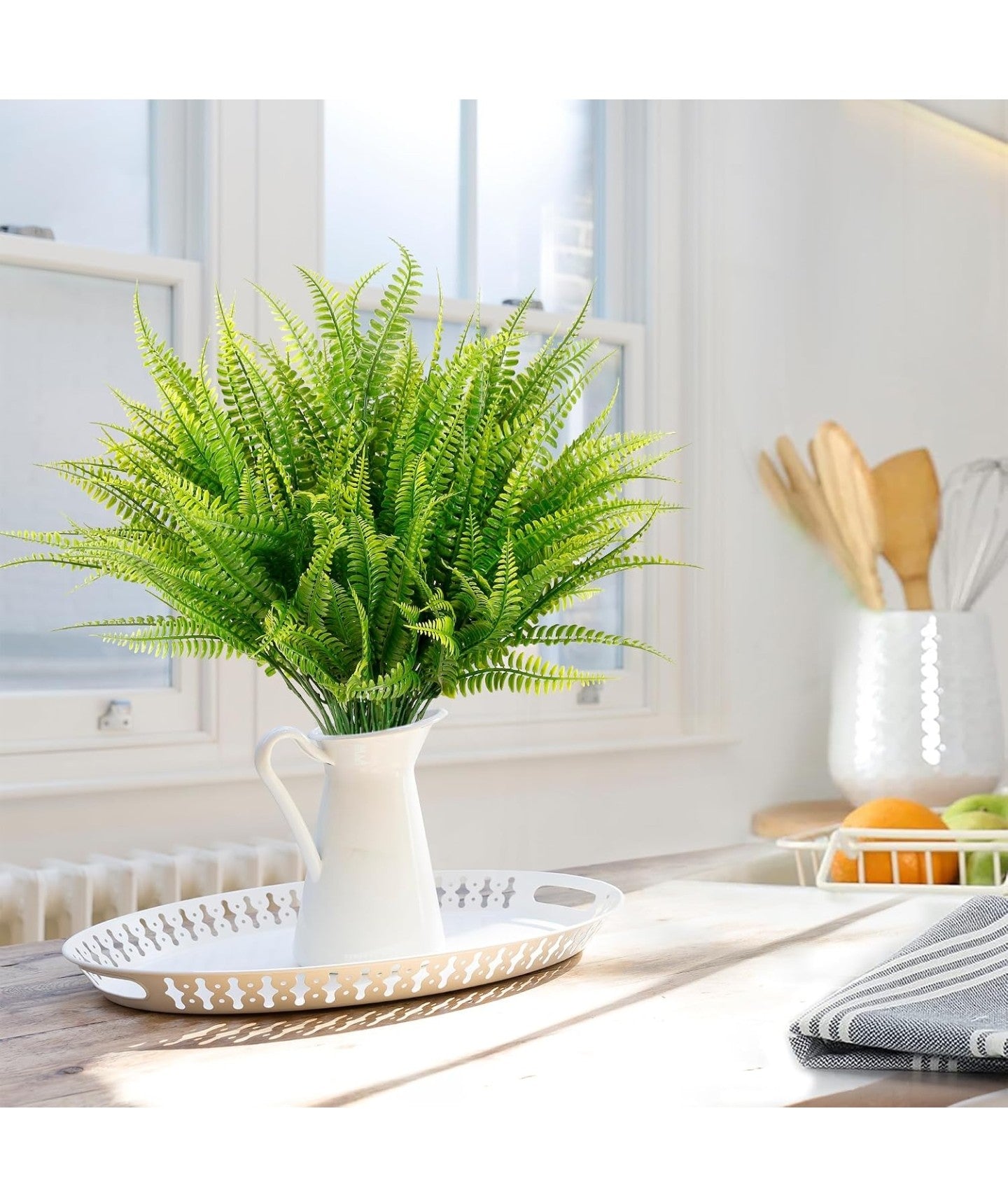 Sggvecsy 12 Bundles Artificial Boston Fern Plants.