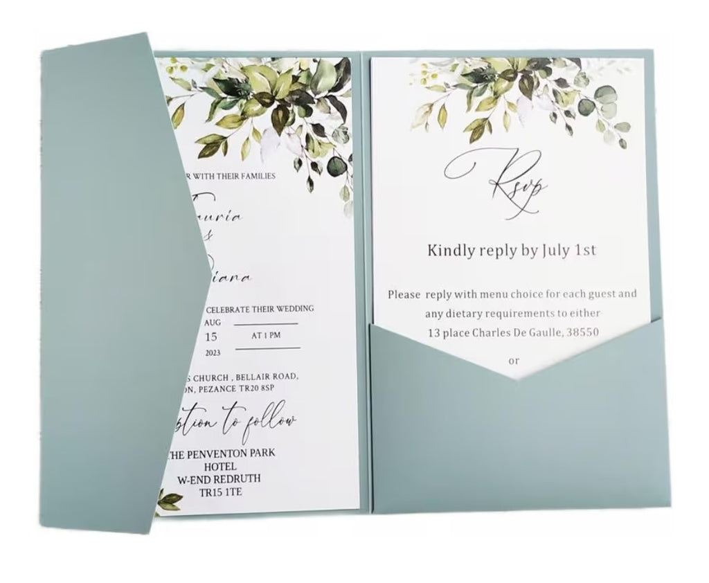 Invitation Pocket Envelopes (Lake Blue)