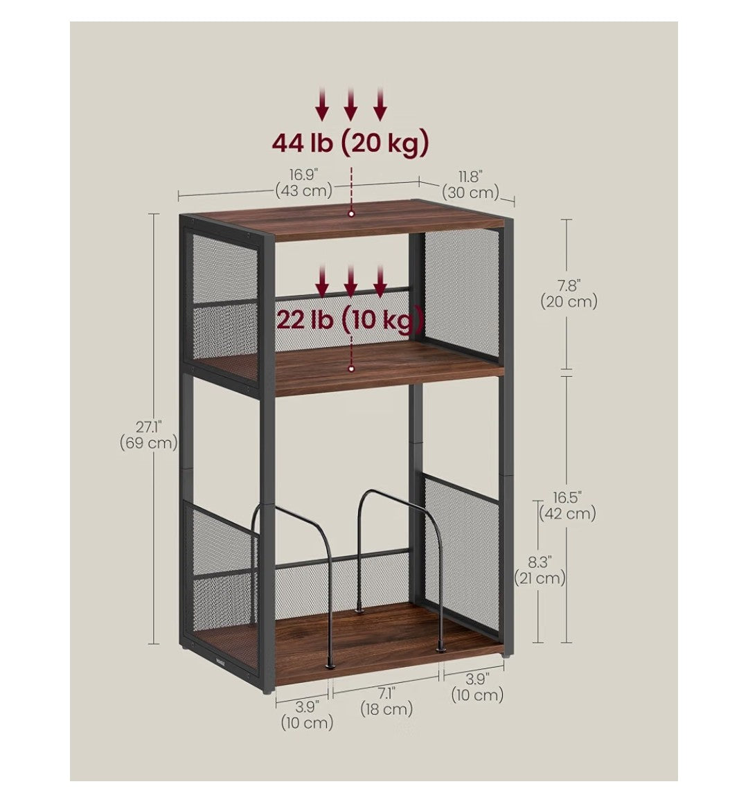 VASAGLE 3-Tier Record Player Stand