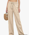 Linen Pants Wide Leg Palazzo Trousers (Medium 29)