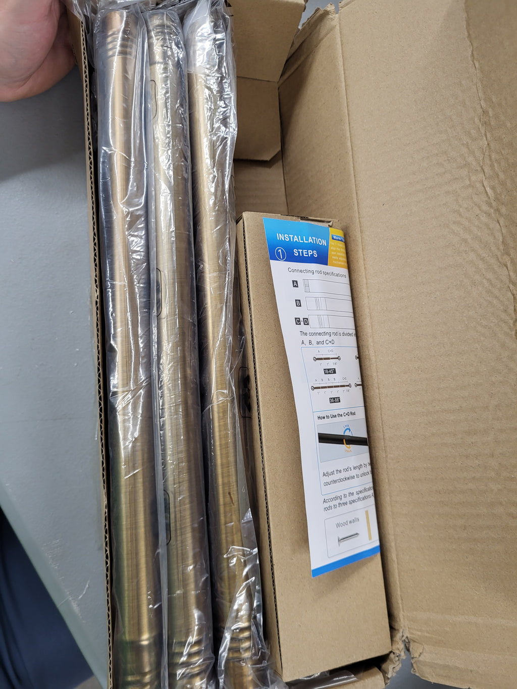 WORLD RODS Brass Curtain Rods for Windows 18 to 144 inches, 1 Inch Modern Metal Drapery Rods, Adjustable Heavy Duty Curtain Pole with Round Finials(18"-144"Antique Brass)
