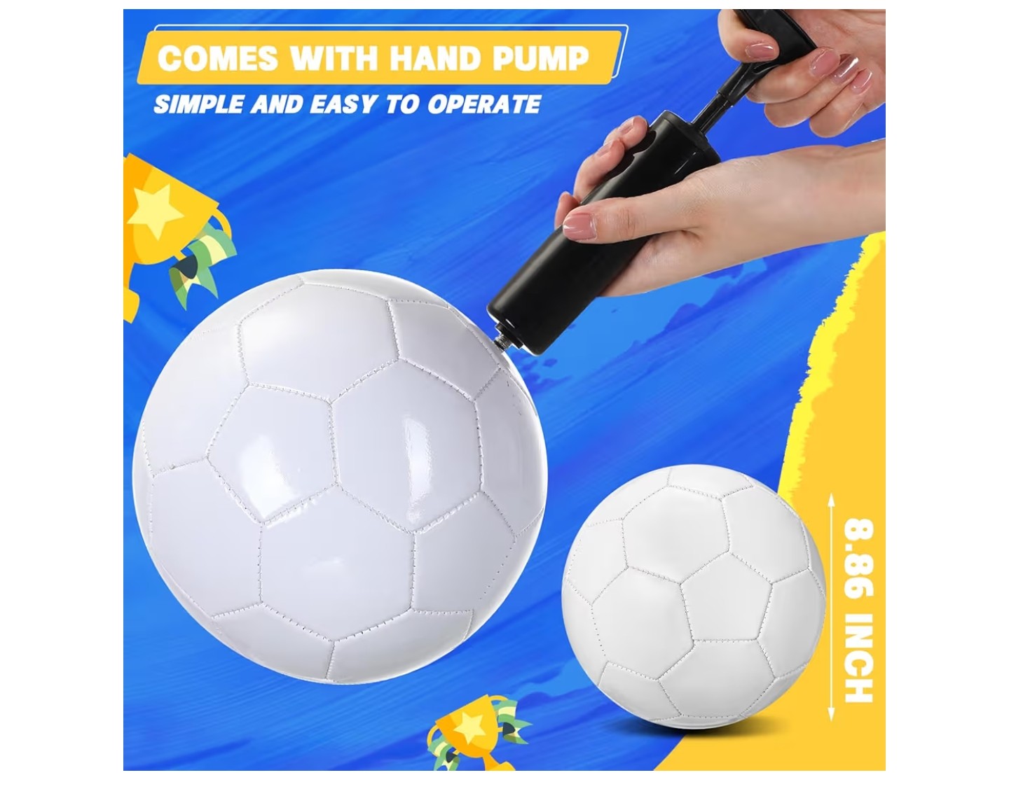 Jexine All White Soccer Ball Plain White Soccer Balls Blank