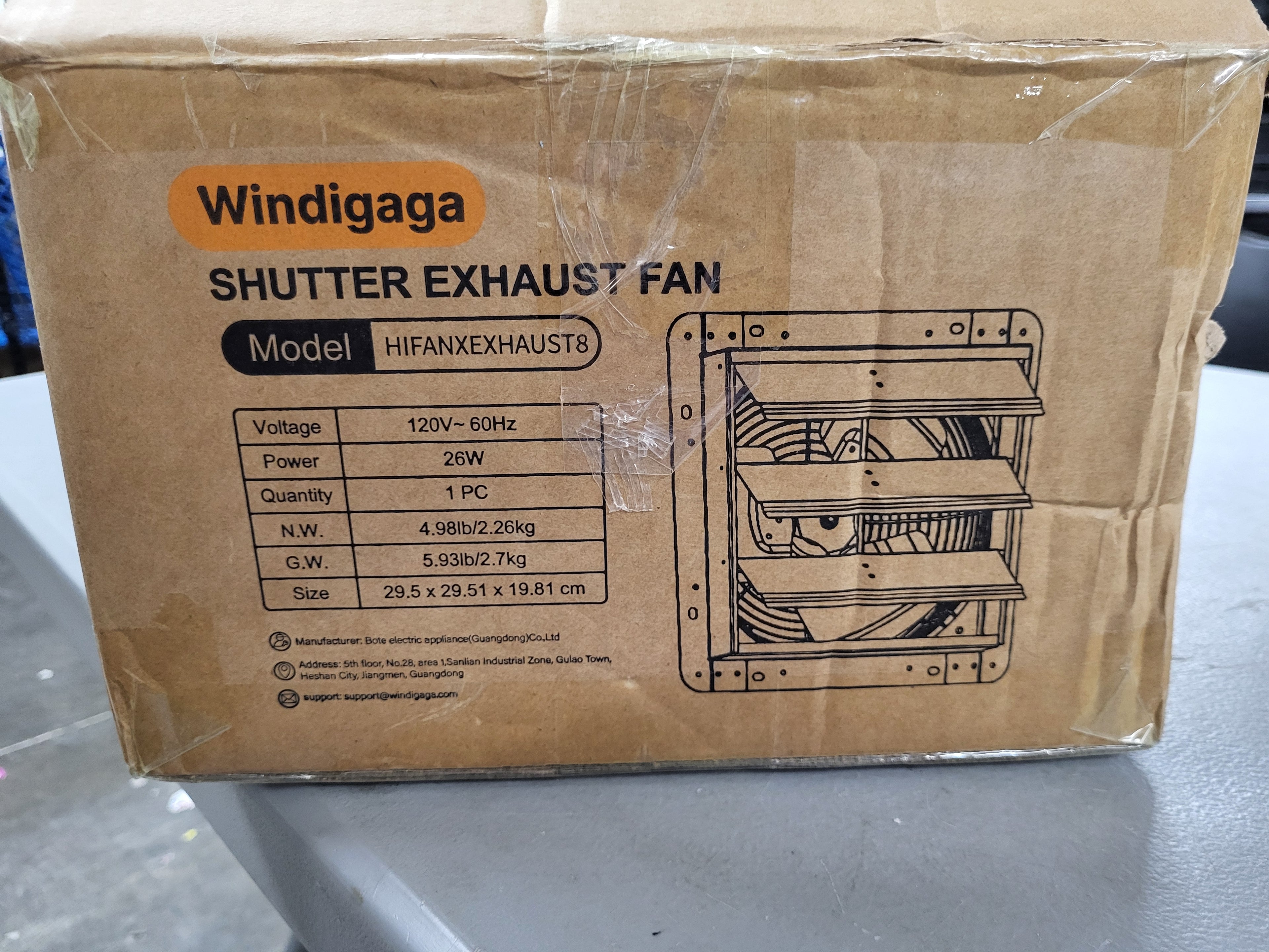 Winding Shutter Exhaust Fan
