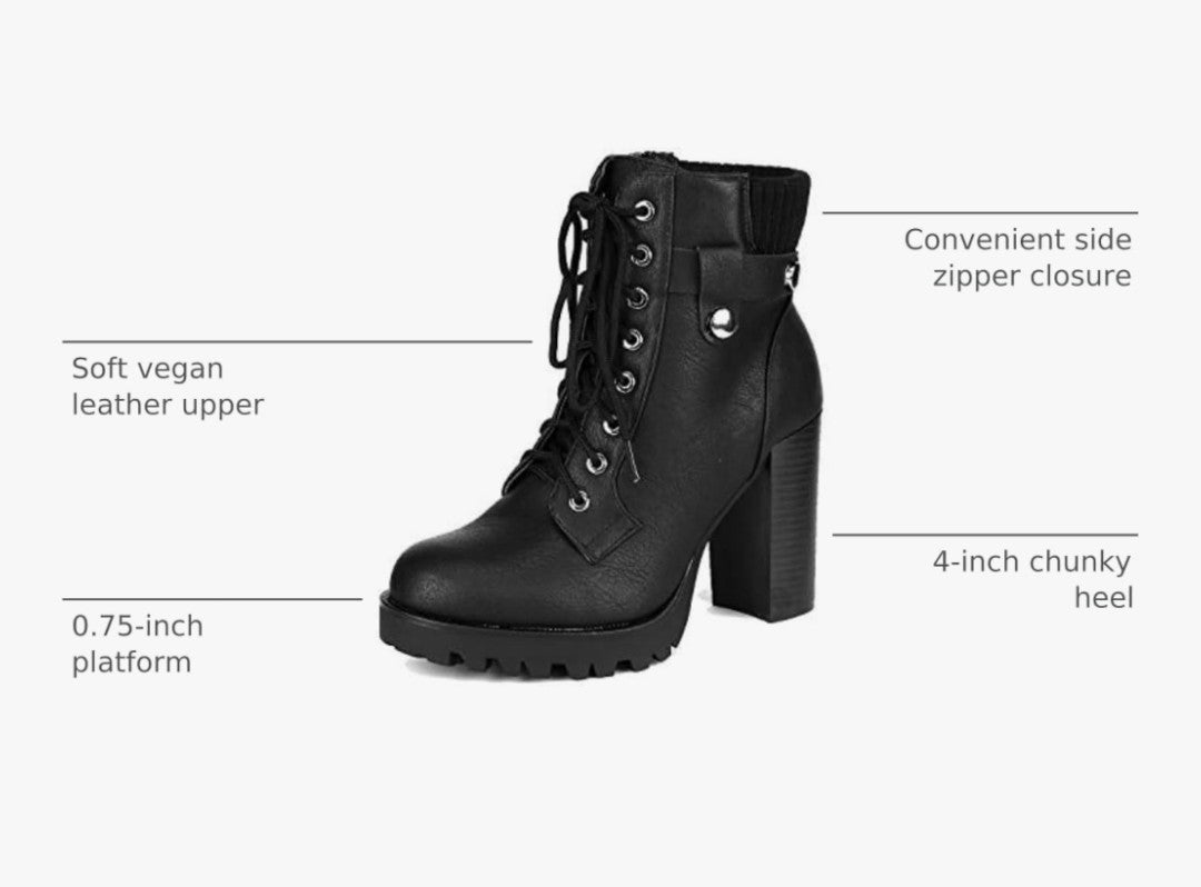 Dream Paris Lace Up Combat Ankle Boots (Size 6)