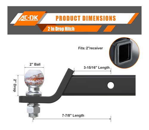 AC-DK Trailer Hitch with 2in Ball
