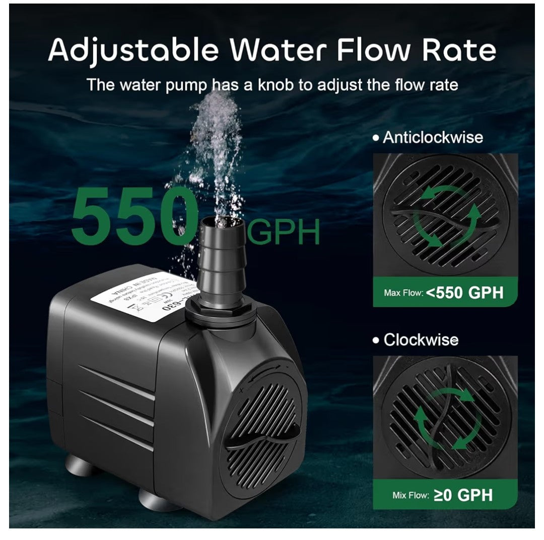 GROWNEER Submersive Pump 550GPH