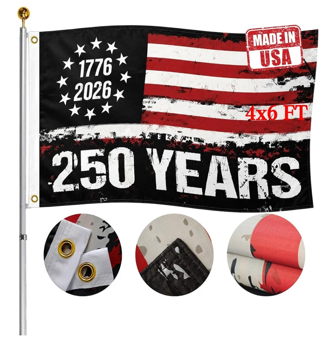 Double Sided USA 250th Anniversary Flag