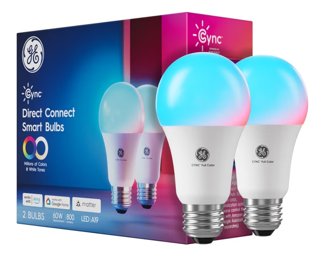 GE A19 LED Smart Light Bulbs (2 pack)