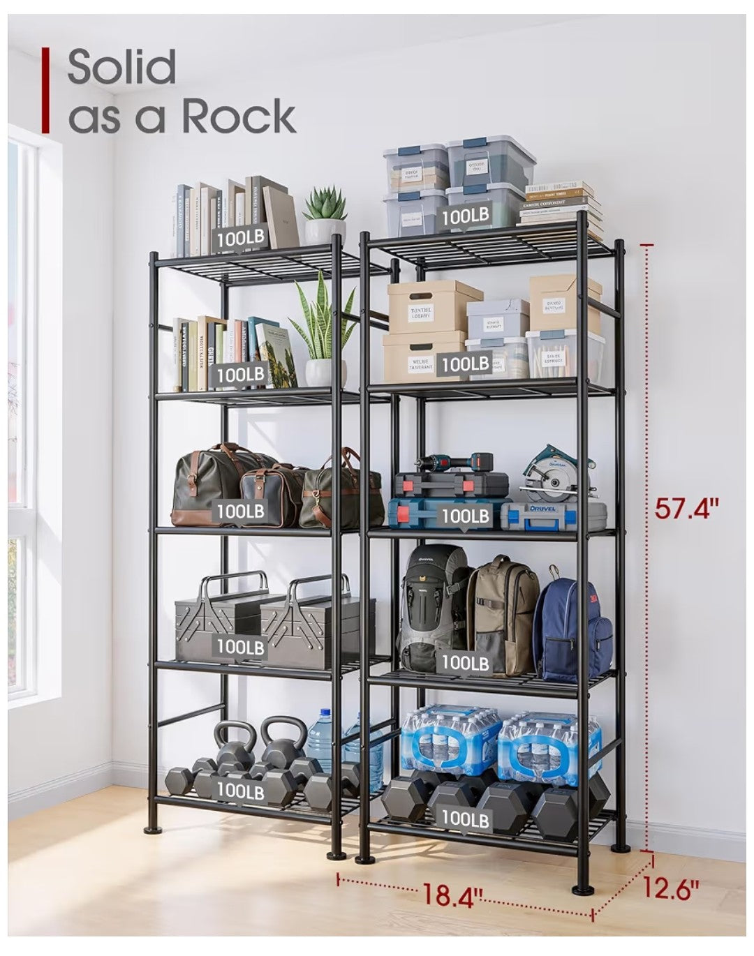 5-Tier Storage Shelves (2 pack)