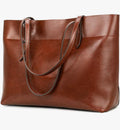 Kattee Vintage Genuine Leather Tote Shoulder Bag