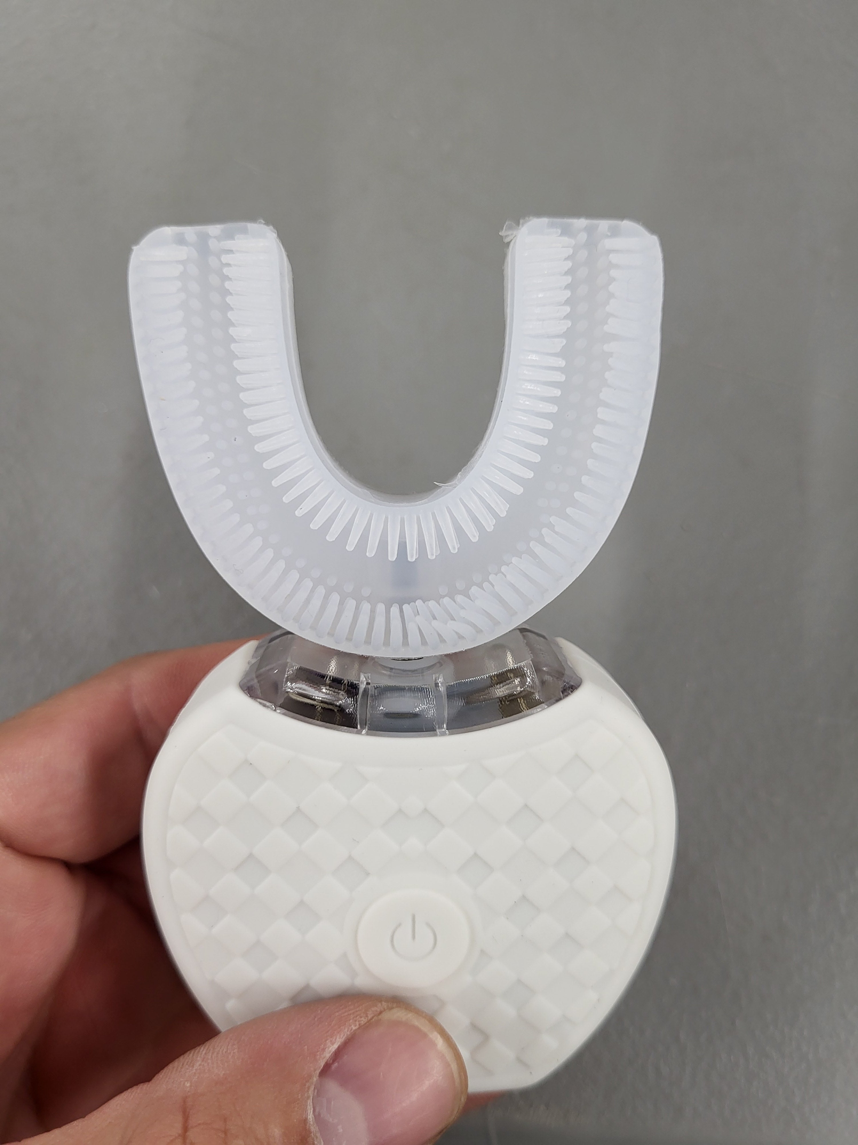 FREEZE2TRIM Sani White Ultrasonic Toothbrush, Ortho Sparkle Sonic Glow Brush, 360 Brite Adult U Shaped Toothbrush Ultrasonic Tooth Cleaner Teeth Whitening Light Electric Automatic Hands Free