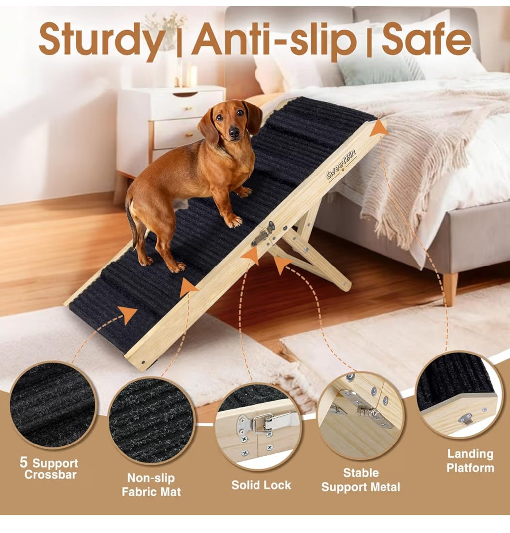 2026 Upgraded Dog Ramp for Couch - Foldable Small Dog Ramp.