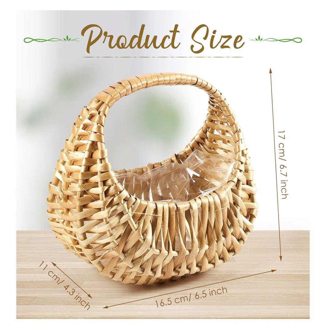 Half Moon Wicker Basket 3 pack